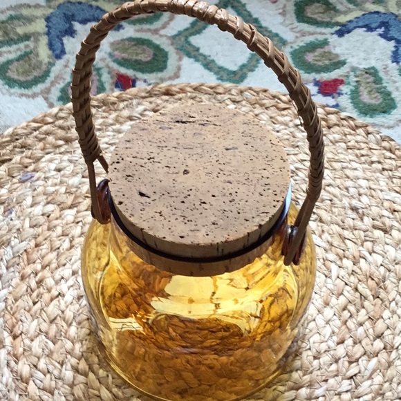 MCM Vintage Takahashi hand blown Amber Glass Jar - Picture 2 of 3